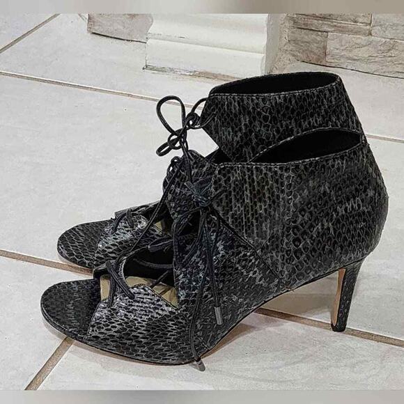 VIA SPIGA Womens Vibe2 Snake Print 231438 Leather Lace Up Booties Shoe‎ Size 9.5 - Picture 5 of 13
